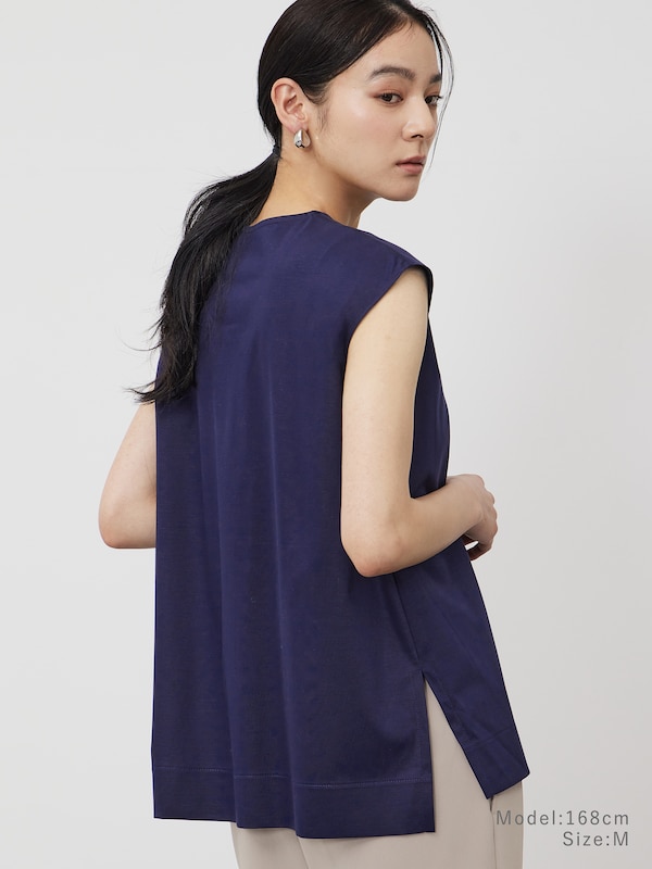 グロスジャージーVネックプルオーバー