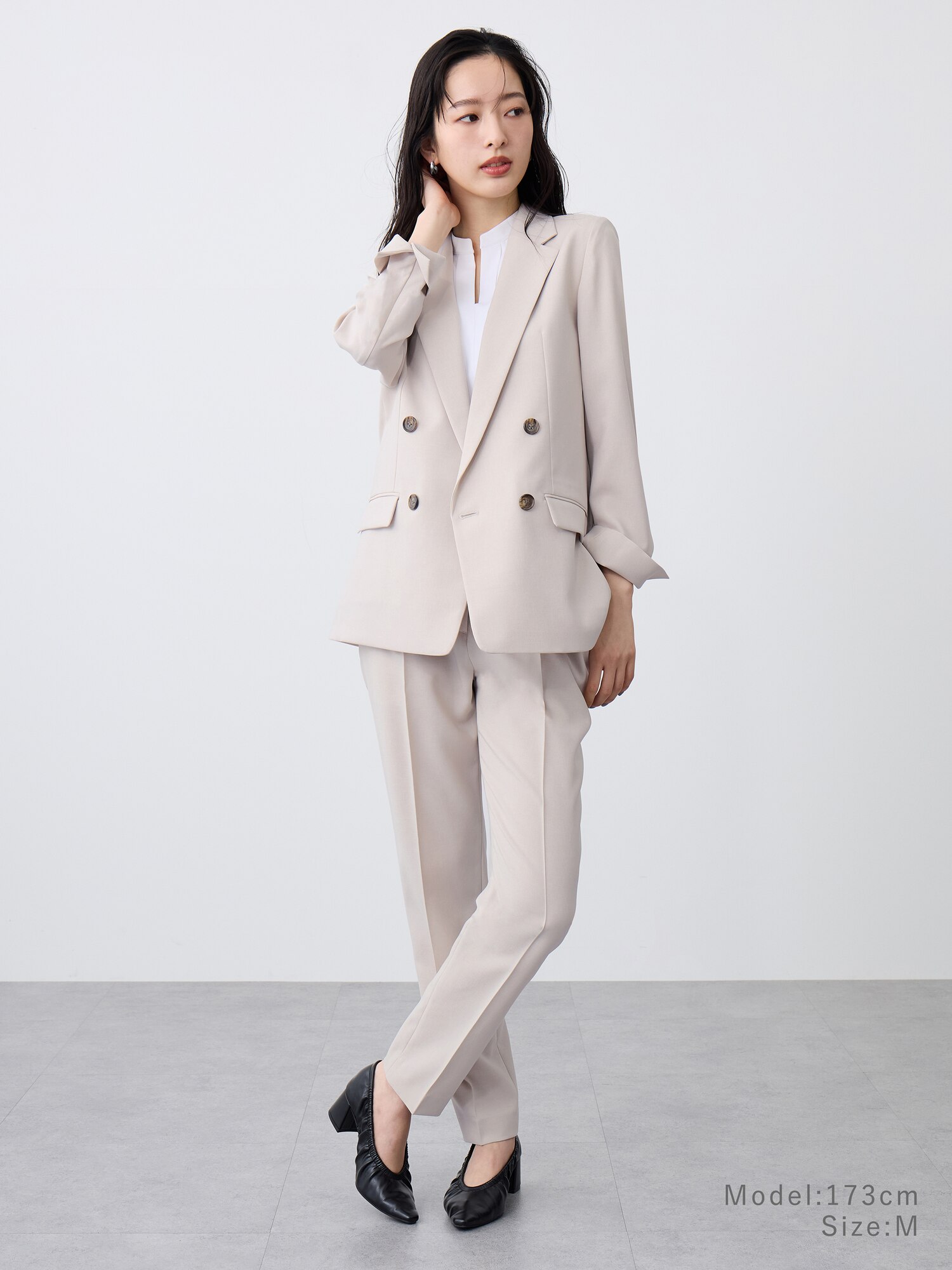 PLST 25SS プレミアムオックスダブルジャケット M 美品 ベージュ PLST(プラステ)公式 | プレミアムオックスダブルジャケット(レディース)