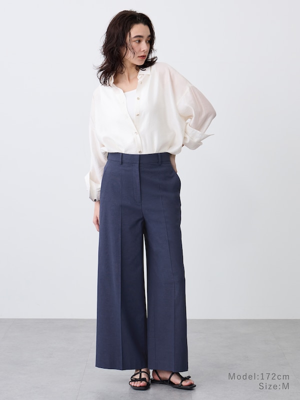 シアーメタルボタンシャツ