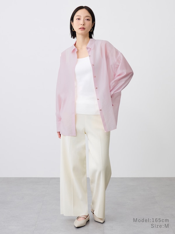 シアーメタルボタンシャツ