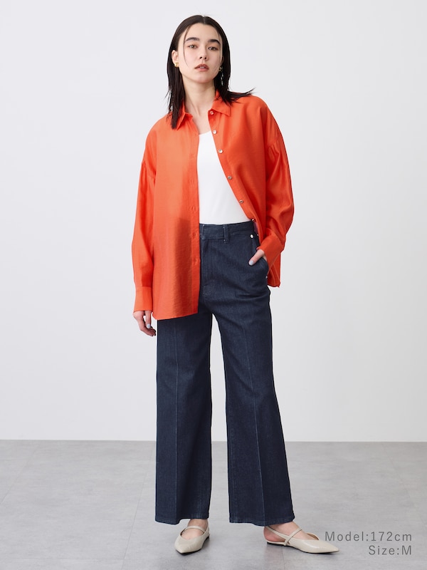 シアーメタルボタンシャツ