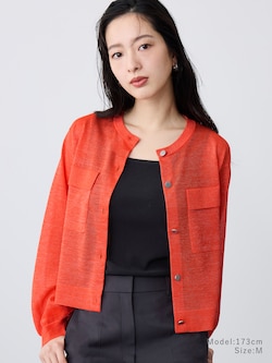 【トレンドのシアー】シアークルーネックカーディガン