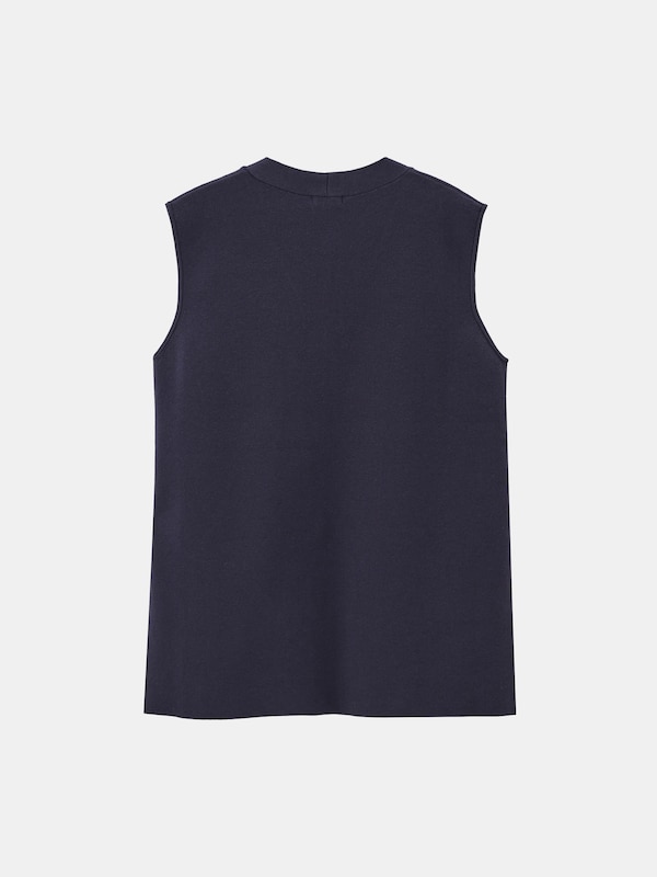 コットンブレンドVネックニットベスト