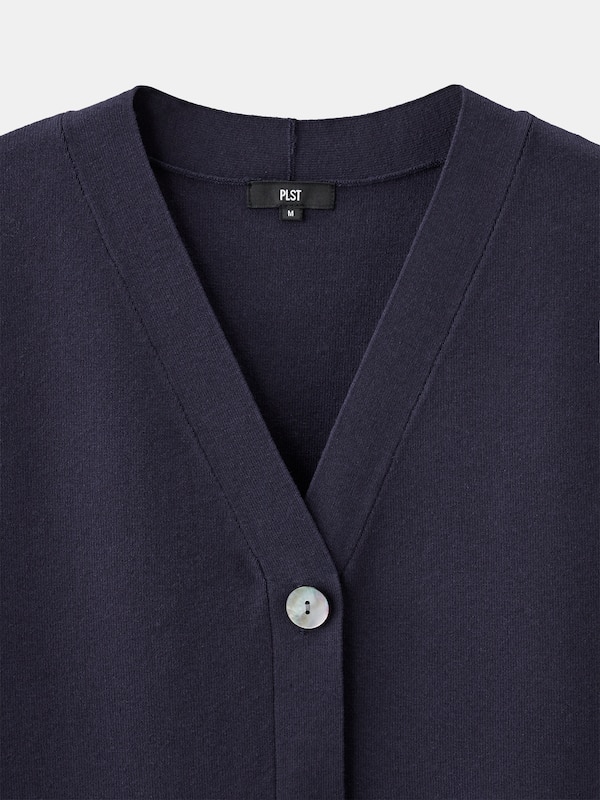 コットンブレンドVネックニットベスト