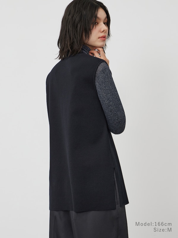 コットンブレンドVネックニットベスト