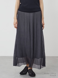 シャイニーメッシュプリーツスカート