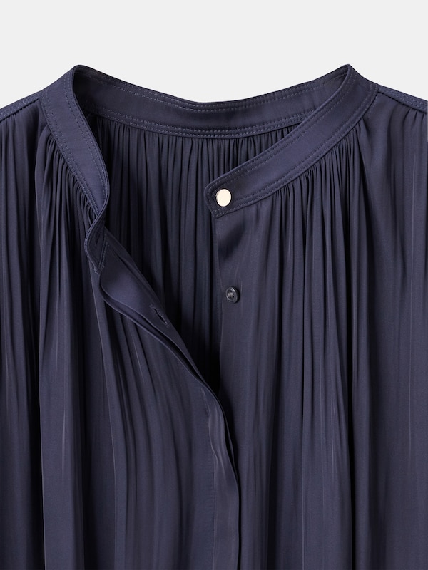 ライトサテンバンドカラーシャツ