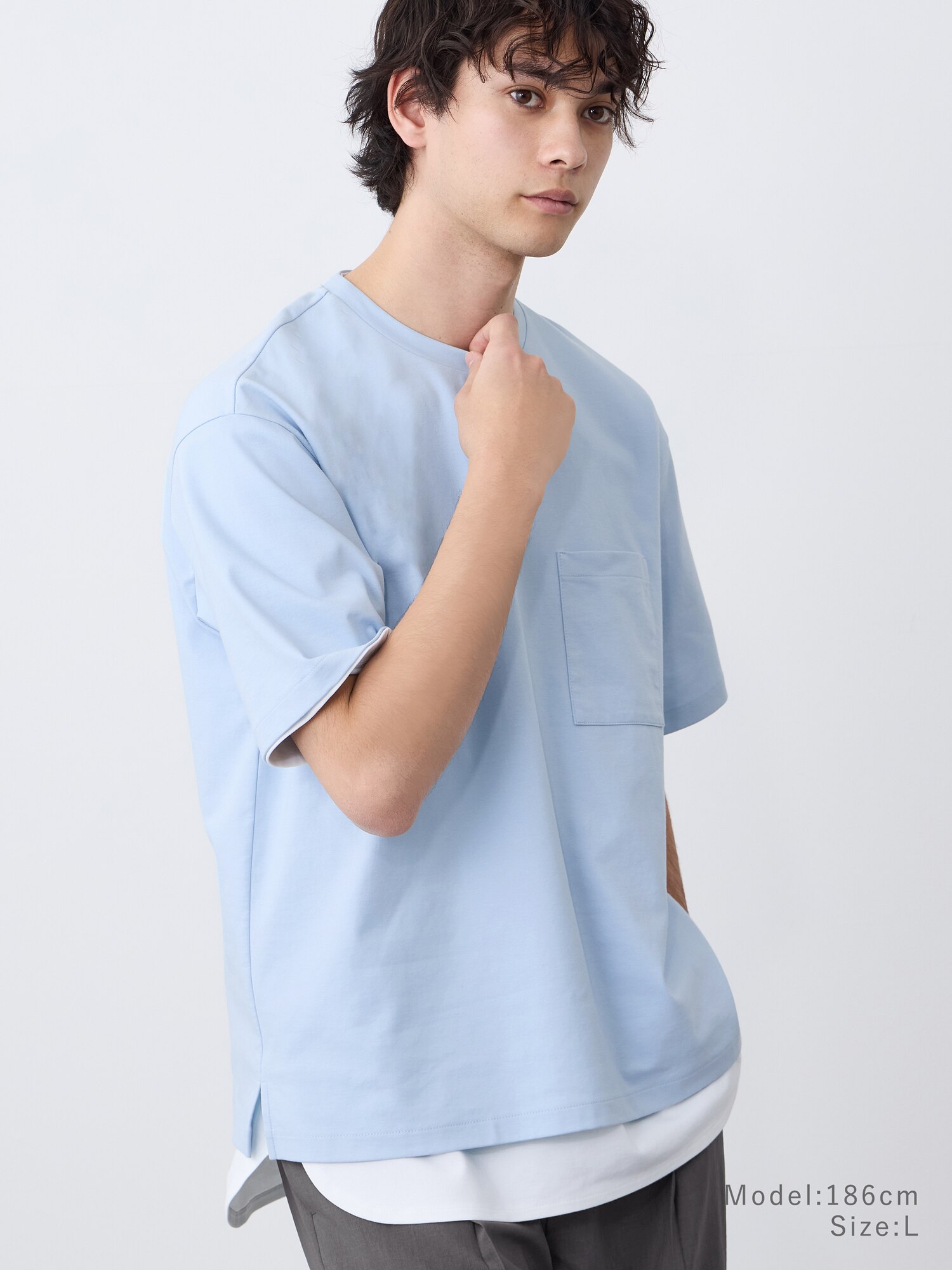 PLST(プラステ)公式 | ストレッチコットンブレンドポケットTシャツ(メンズ)