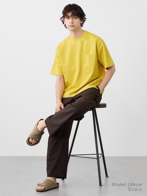 【いま売れてます】ストレッチコットン ブレンドポケットTシャツ