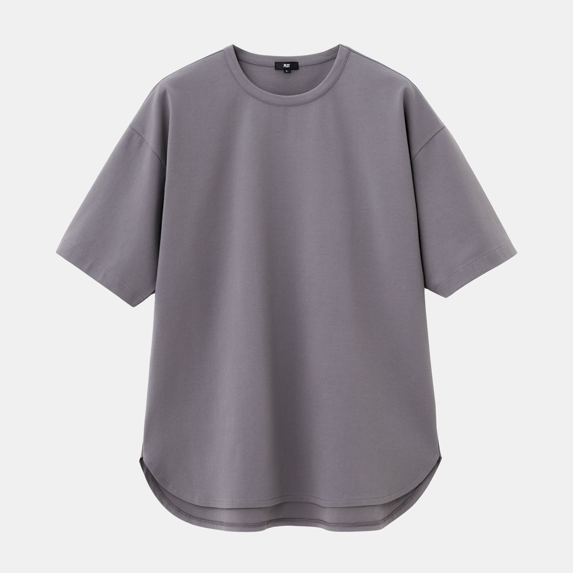 ストレッチコットンブレンドラウンドテールTシャツ