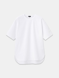 ストレッチコットンブレンドラウンドテールTシャツ