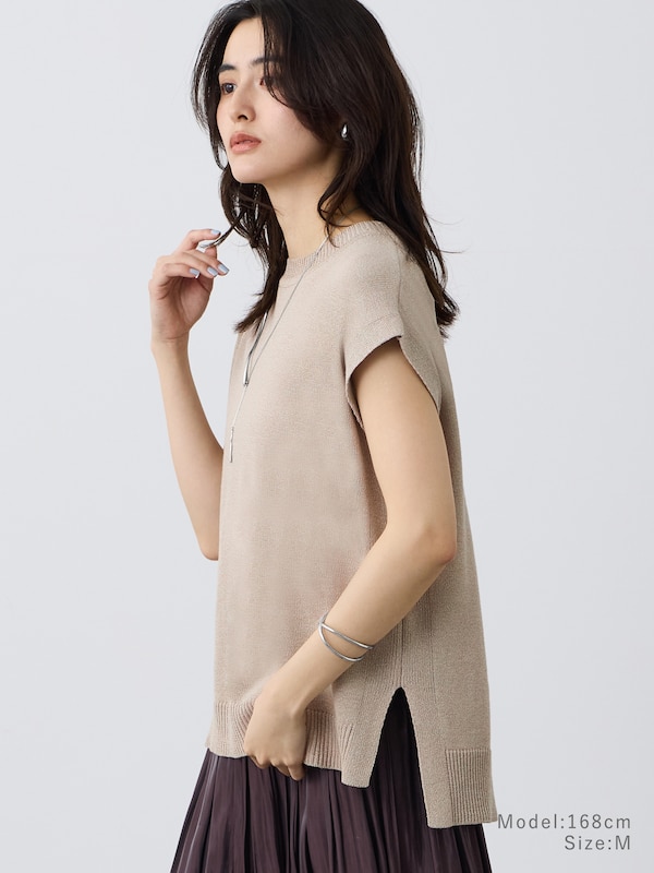 ペーパーブレンドフレンチスリーブセーター