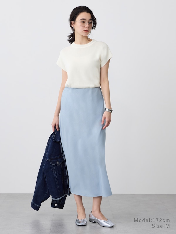 ペーパーブレンドフレンチスリーブセーター