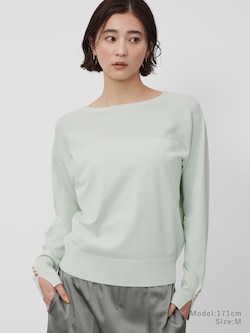 UVカットレーヨンブレンドドルマンスリーブセーター