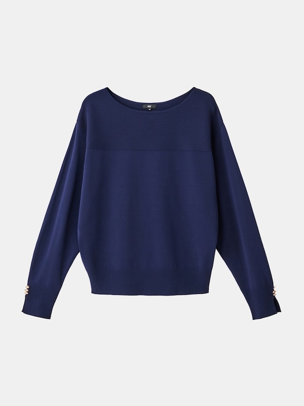 UVカットレーヨンブレンドドルマンスリーブセーター