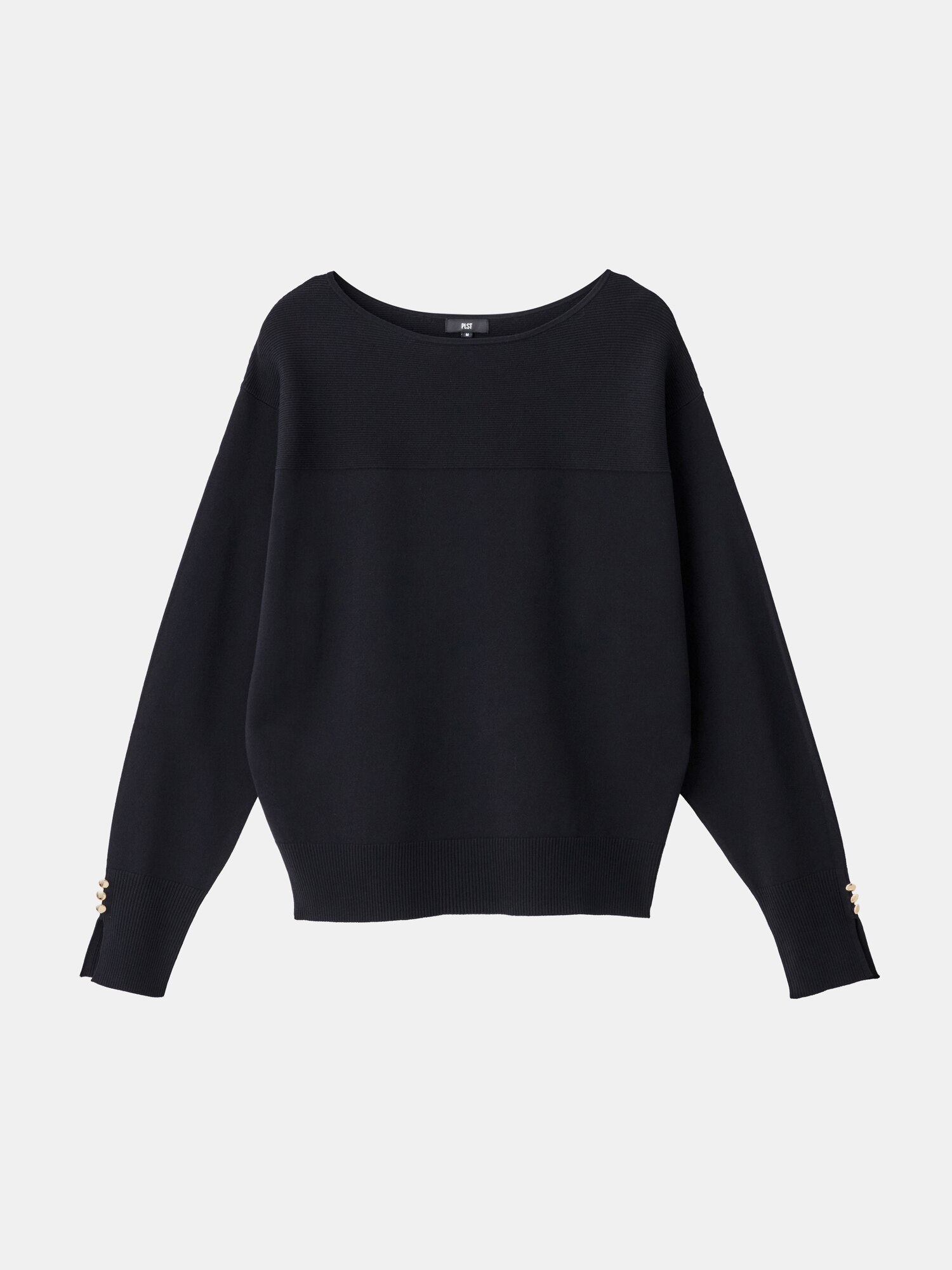 プラステ　PLST　レーヨンポリエステルナイロンボートネックドルマンニット PLST - プラステ PLST レーヨンポリエステルナイロンボートネック