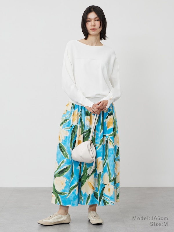 UVカットレーヨンブレンドドルマンスリーブセーター