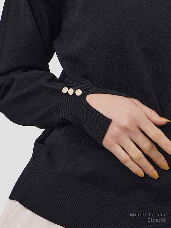 UVカットレーヨンブレンドドルマンスリーブセーター