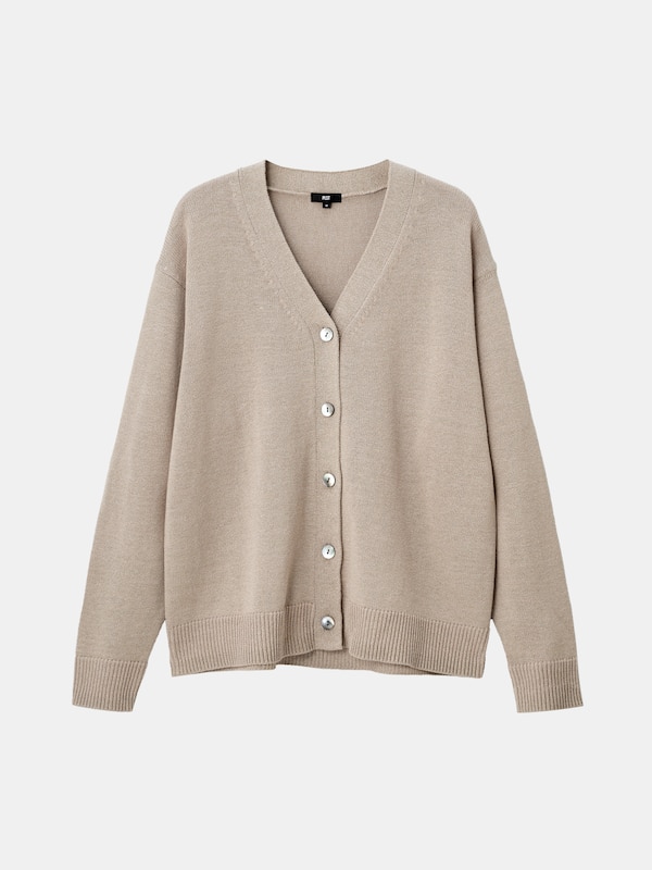 【レビュー高評価】ペーパーブレンドVネックカーディガン