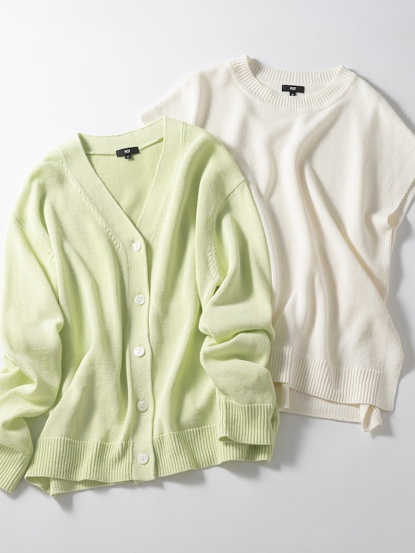 【レビュー高評価】ペーパーブレンドVネックカーディガン