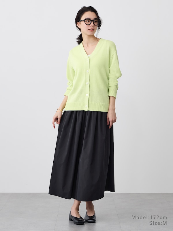 【レビュー高評価】ペーパーブレンドVネックカーディガン