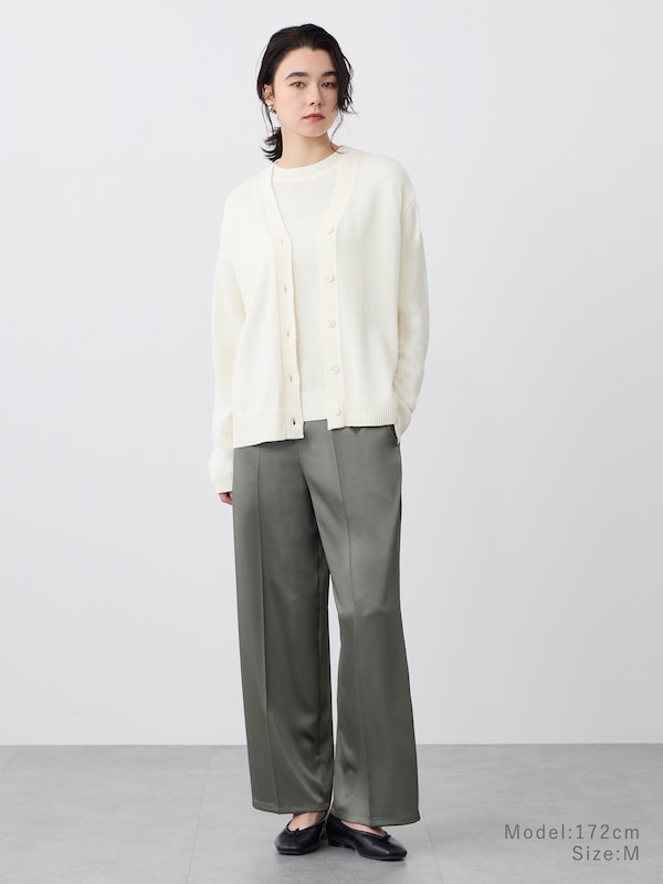 【レビュー高評価】ペーパーブレンドVネックカーディガン