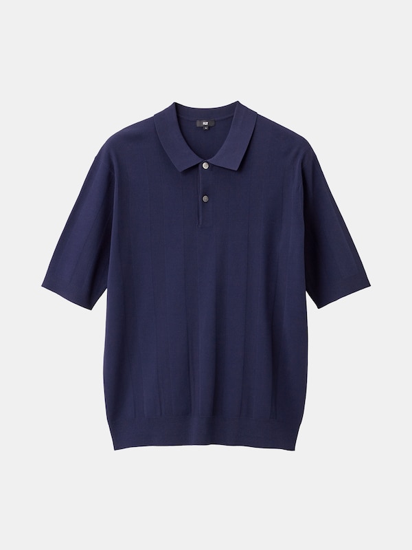 UVカットレーヨンブレンドニットポロシャツ（半袖）