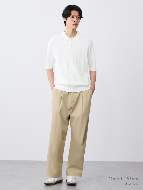UVカットレーヨンブレンドニットポロシャツ（半袖）