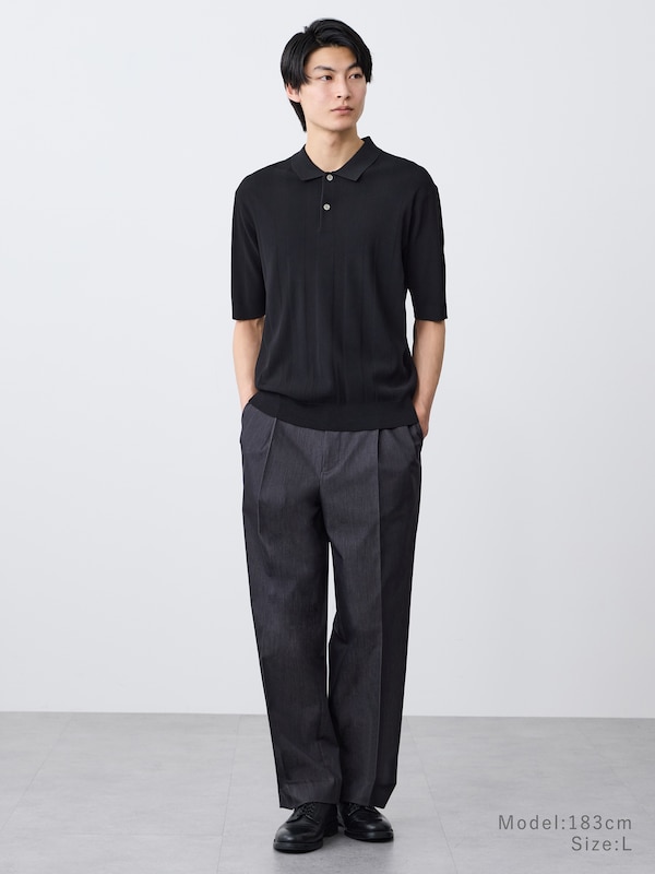 UVカットレーヨンブレンドニットポロシャツ（半袖）