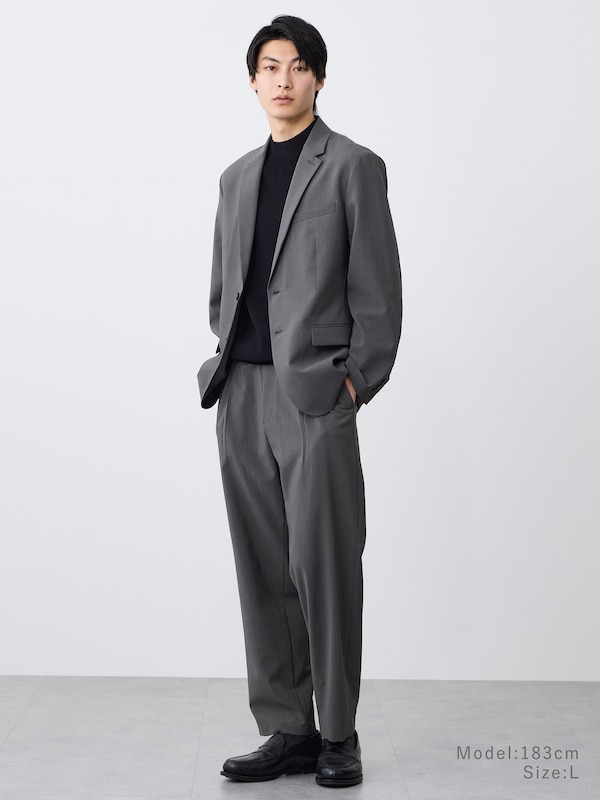 UVカットレーヨンブレンドモックネックニットTシャツ