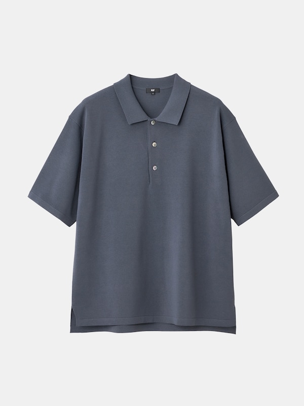 ウォッシャブルニットリラックスフィットニットポロ