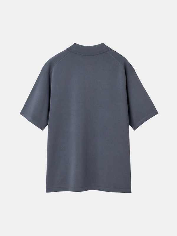 ウォッシャブルニットリラックスフィットニットポロ