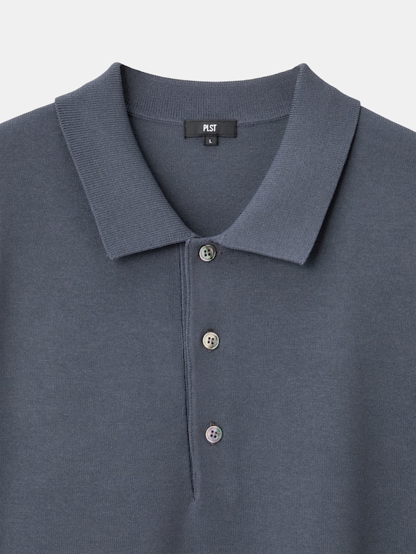 ウォッシャブルニットリラックスフィットニットポロ