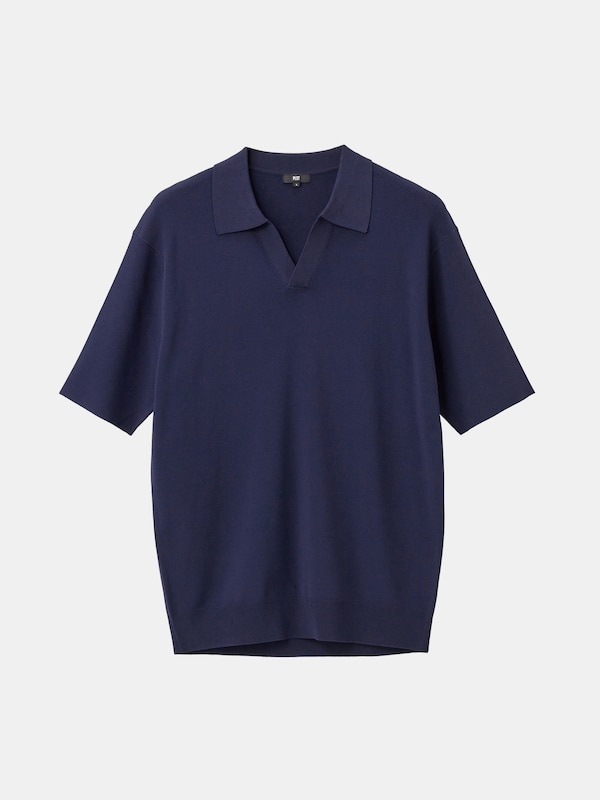 UVカットレーヨンブレンドスキッパーニットポロ