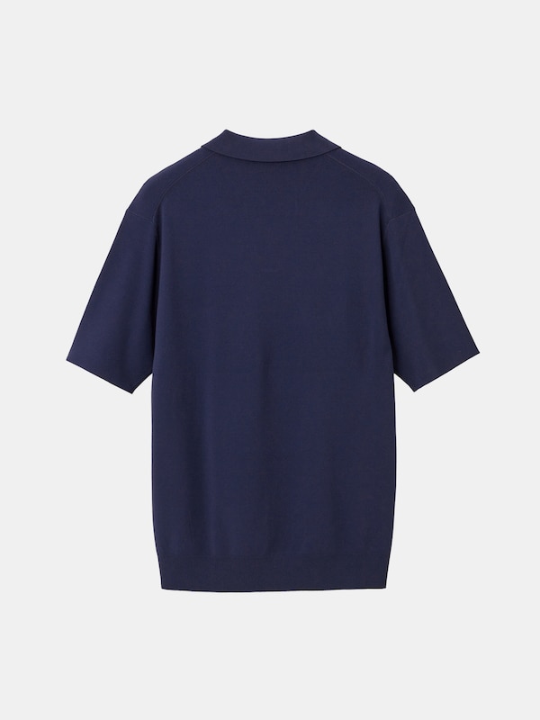 UVカットレーヨンブレンドスキッパーニットポロ