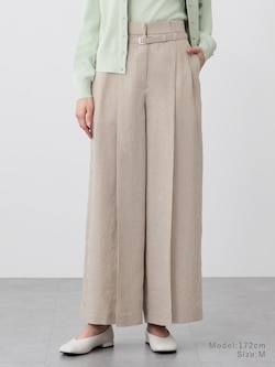リネンライクトリアセブレンドワイドパンツ