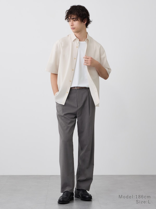 【丈長め】プレシャスドライワンタックテーパードパンツ