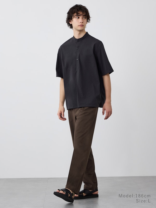 【丈長め】プレシャスドライワンタックテーパードパンツ