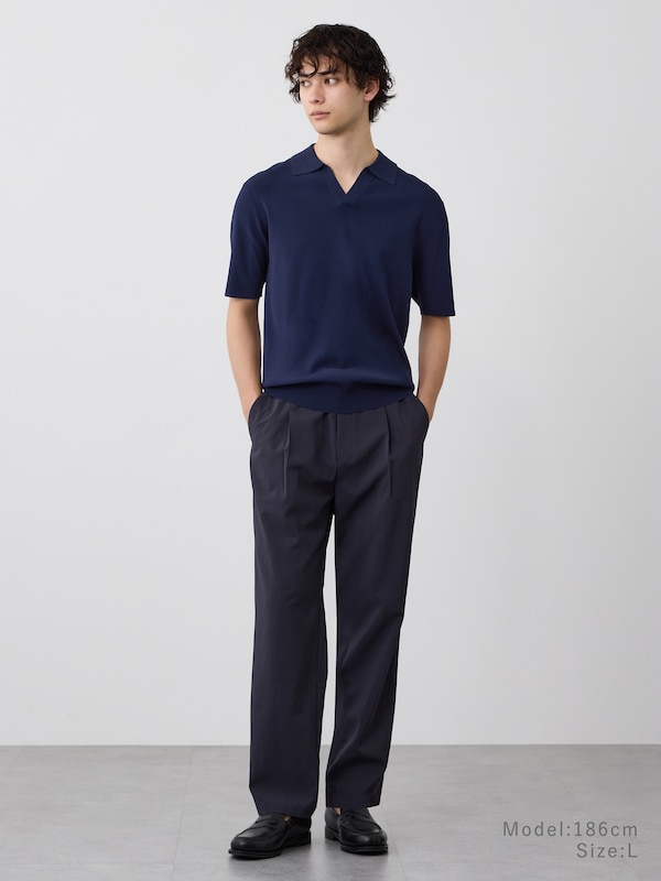 【丈長め】プレシャスドライワンタックテーパードパンツ