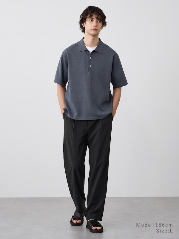 【丈長め】プレシャスドライワンタックテーパードパンツ