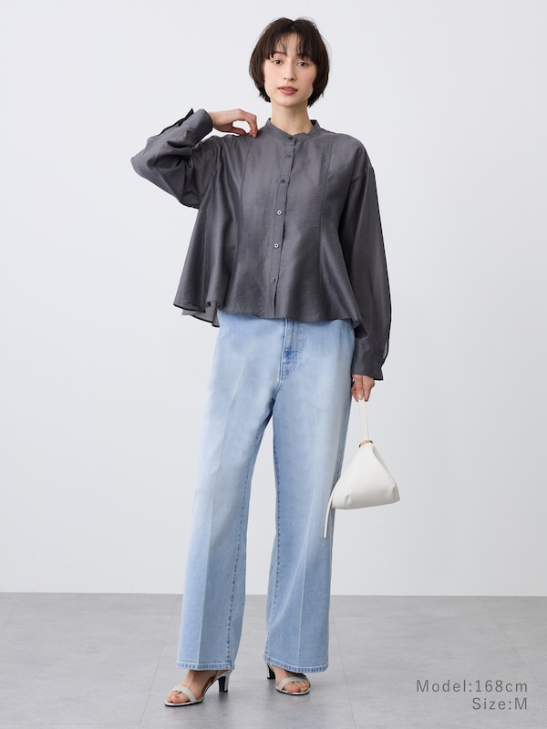 【レビュー高評  価】シアーペプラムシャツ