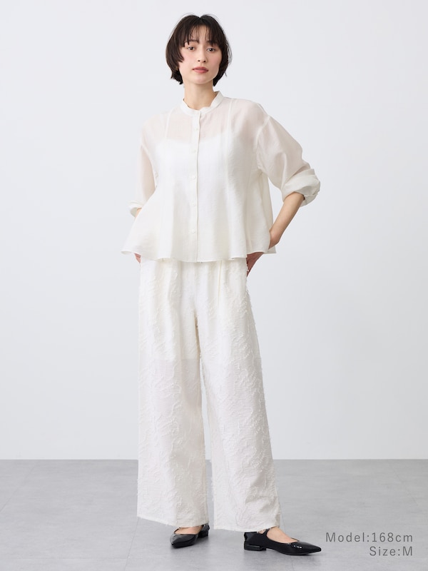 【レビュー高評価】シアーペプラムシャツ