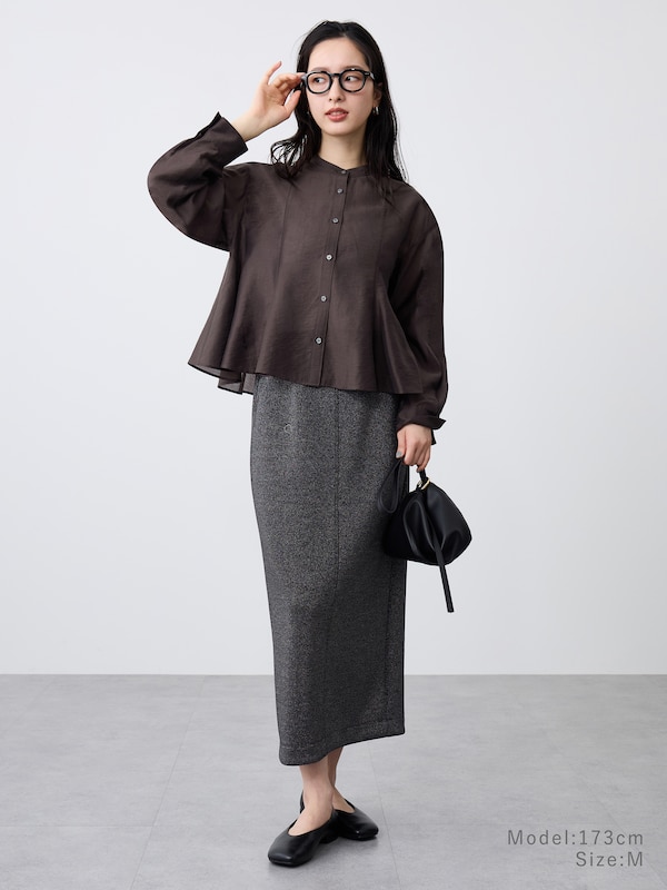 【レビュー高評価】シアーペプラムシャツ