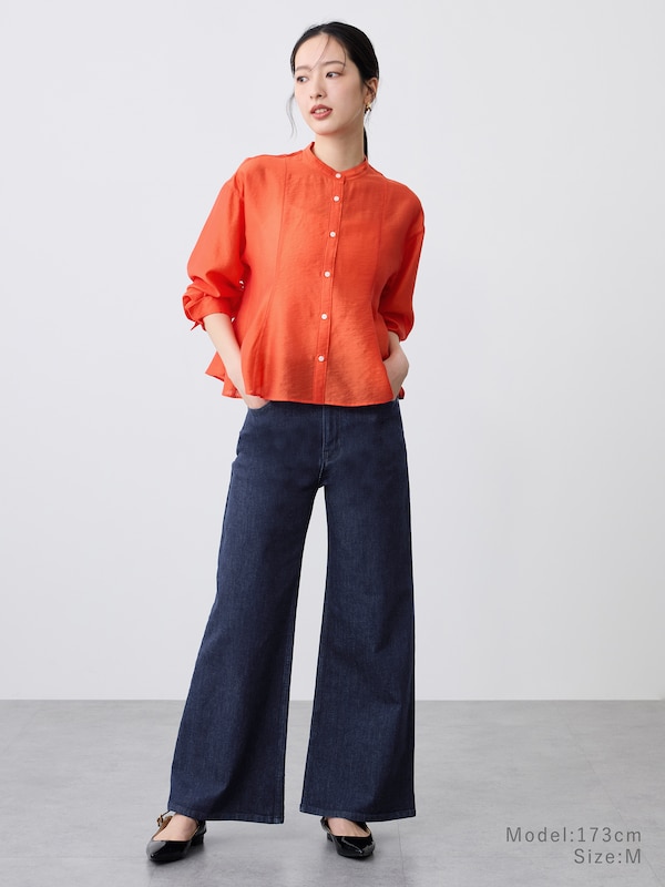 【レビュー高評価】シアーペプラムシャツ