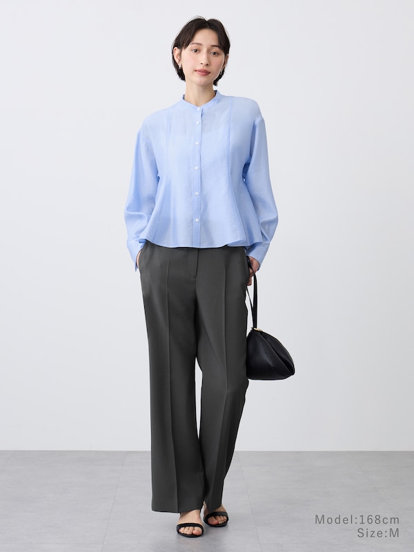 【レビュー高評価】シアーペプラムシャツ