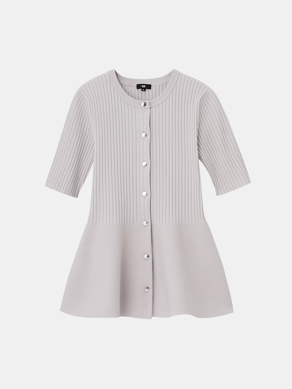 【InstaLiveで話題】ホールガーメント®ペプラム半袖カーディガン