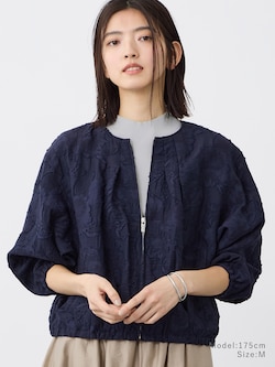 【トレンドのシアー】シアージャカードブルゾン