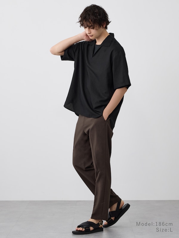 リネンブレンドスキッパーシャツ