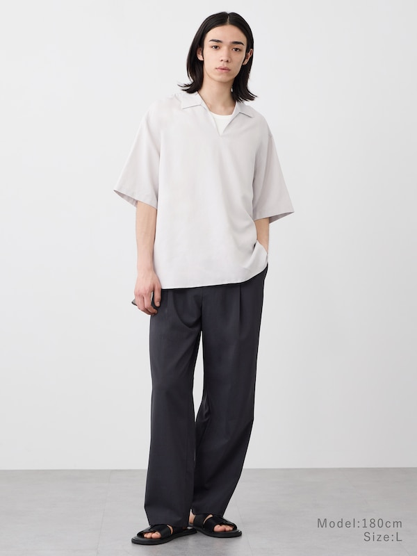 リネンブレンドスキッパーシャツ