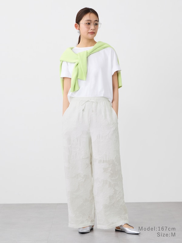 【トレンドのシアー】シアージャカードイージーパンツ